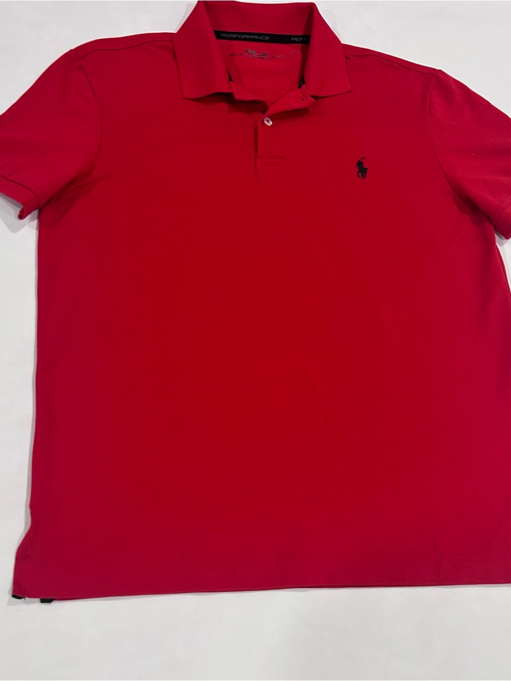 Ralph Lauren Bright Red Performance Polo with Navy Pony. Size M.